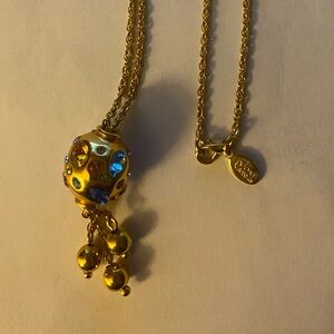Signed Joan Rivers Gold-toned Multicolor Pendant Necklace
24” long